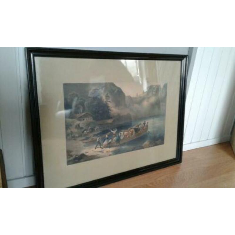 mooie gravure gekleurd