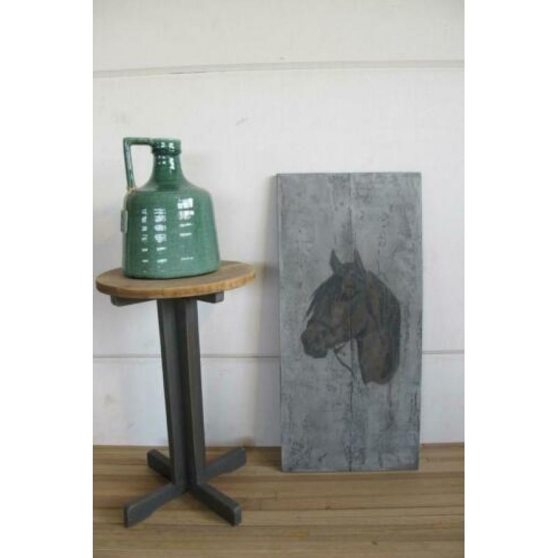 ??Stoer schilderij paard decoratie betonlook