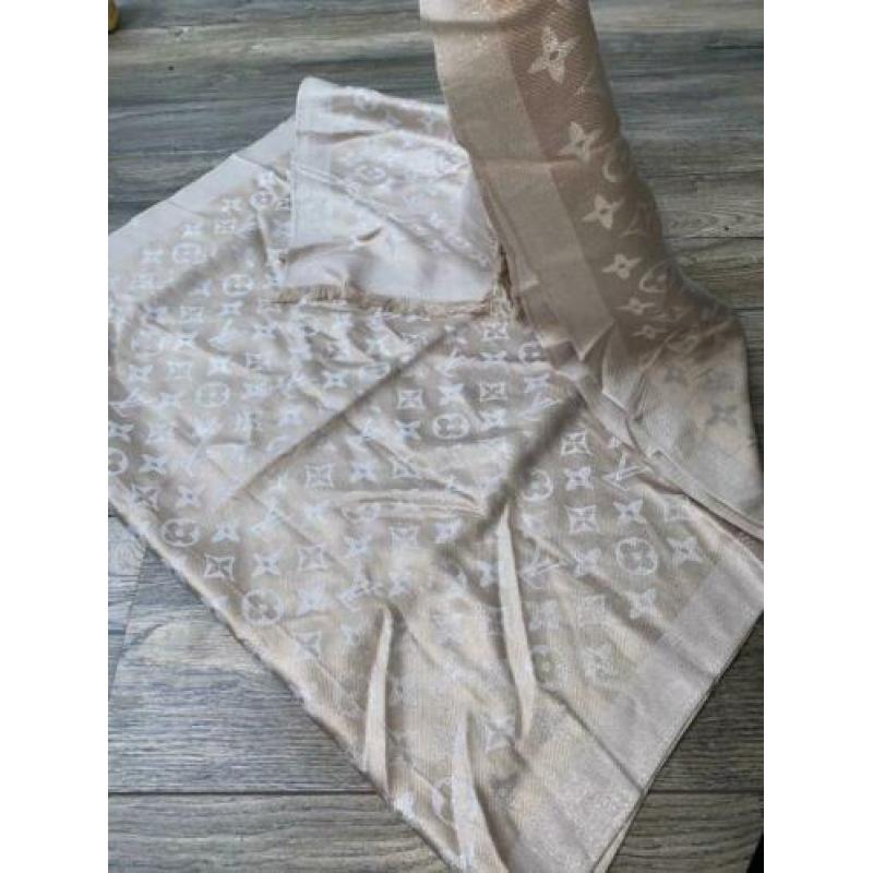 LV monogram sjaal shine beige