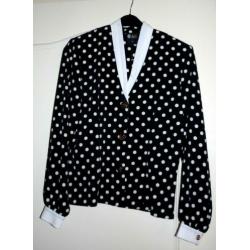 Blouse 36 38 Blauw Zwart Wijd Vallend ( Jool )