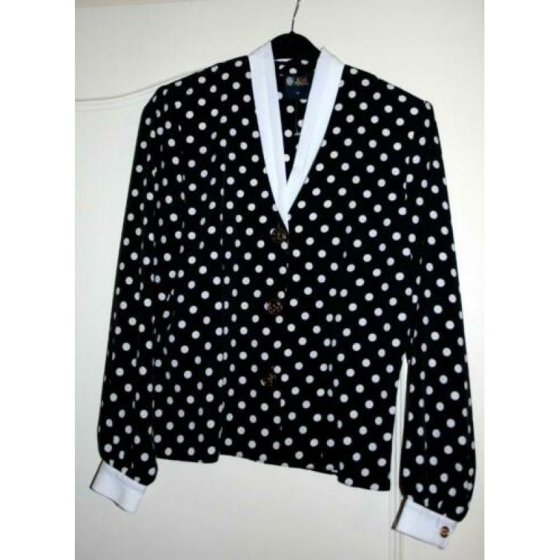 Blouse 36 38 Blauw Zwart Wijd Vallend ( Jool )