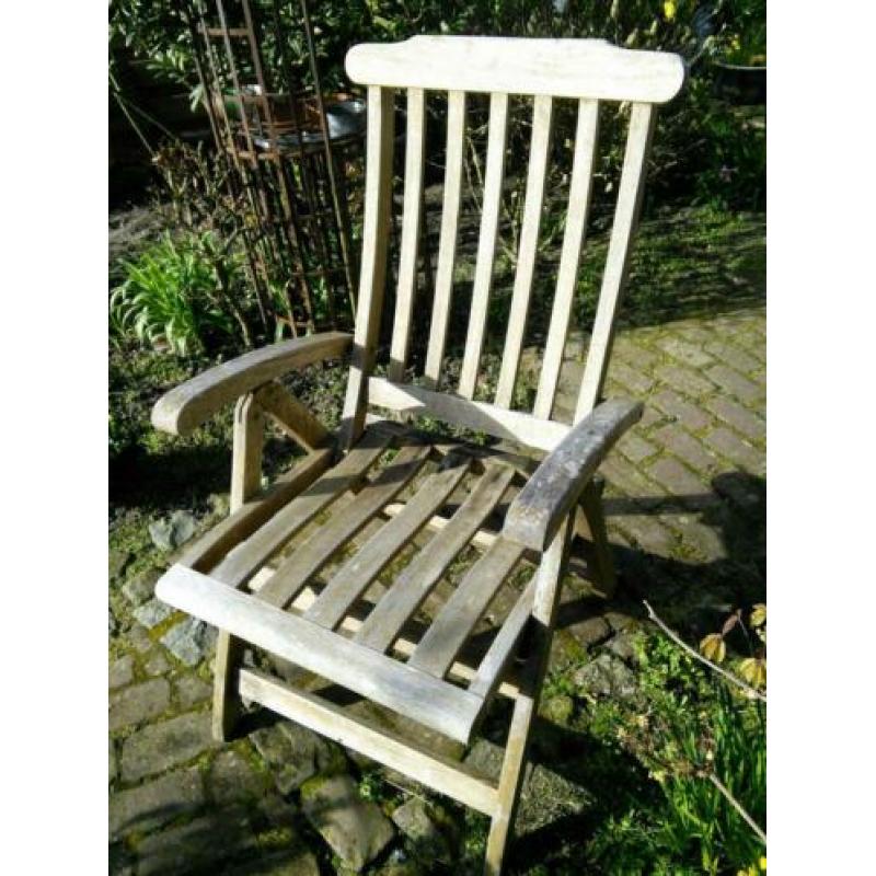 Tuinstoel,"Garden green" teakhout, standenstoelen. Naturel