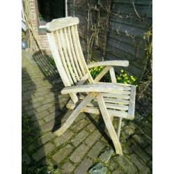 Tuinstoel,"Garden green" teakhout, standenstoelen. Naturel
