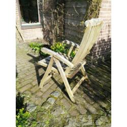 Tuinstoel,"Garden green" teakhout, standenstoelen. Naturel