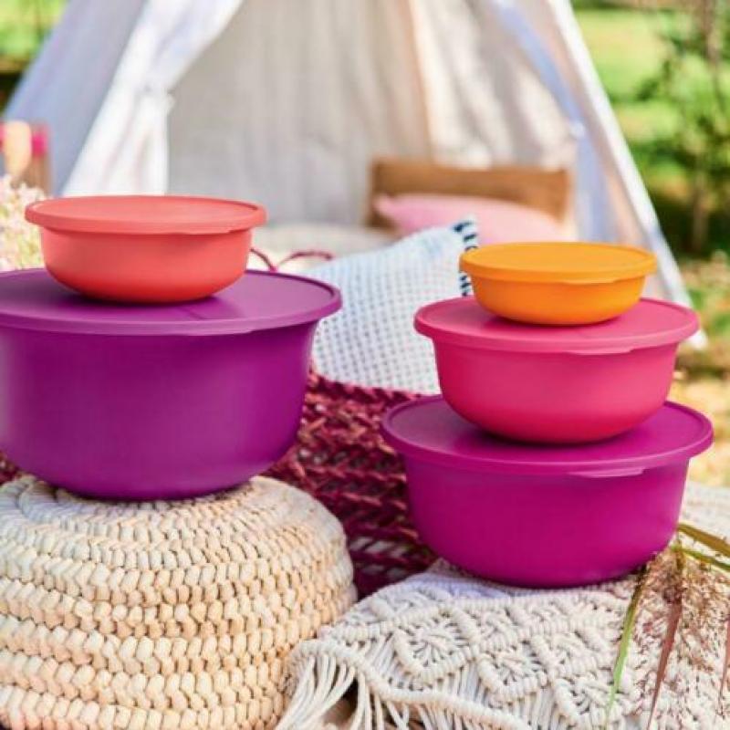 Tupperware Aloha Kom 1L Rood NIEUW