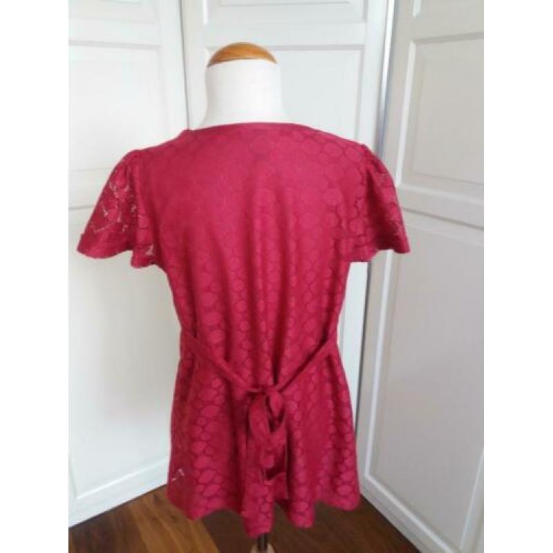 Blouse 36 38 Blauw Zwart Wijd Vallend ( Jool )