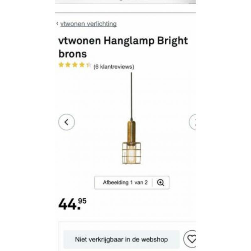 VT wonen lampen bright brons 2x