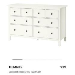 Ladekast ikea wit geschilderd 160cm x 96cm