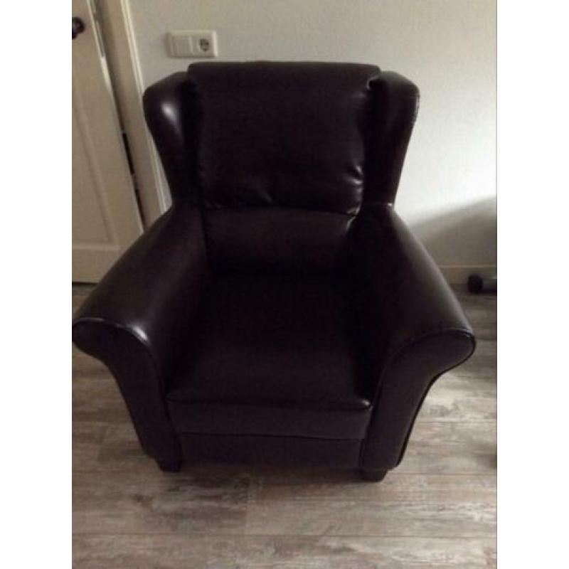 Bruine lederlook fauteuil