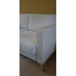 Mooie Karlstad bank met chaise longue wit katoen