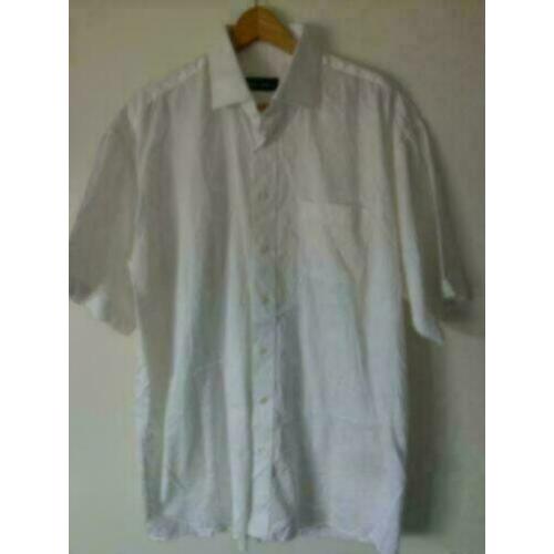 John Miller Overhemd Kleur Wit Kort Mouw Maat XL