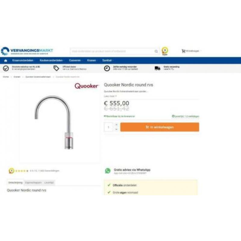 RVS Quooker kraan nieuw