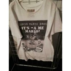ZARA Mario t-shirt maat 122 128 wit zwart jongens shirt bros