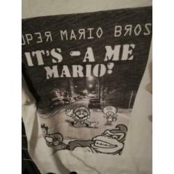 ZARA Mario t-shirt maat 122 128 wit zwart jongens shirt bros