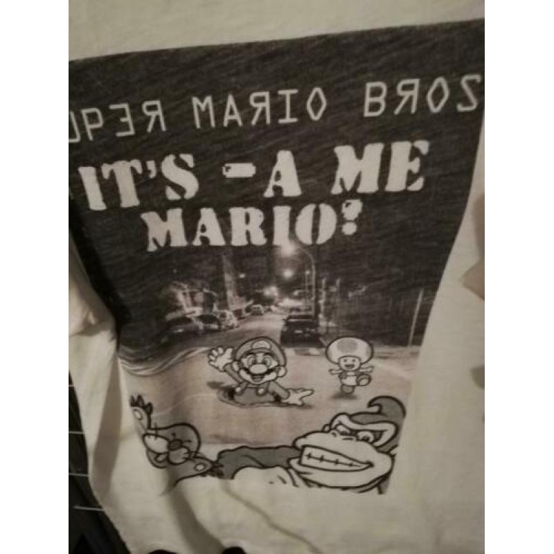 ZARA Mario t-shirt maat 122 128 wit zwart jongens shirt bros