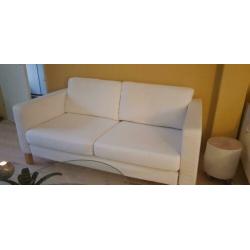 Mooie Karlstad bank met chaise longue wit katoen