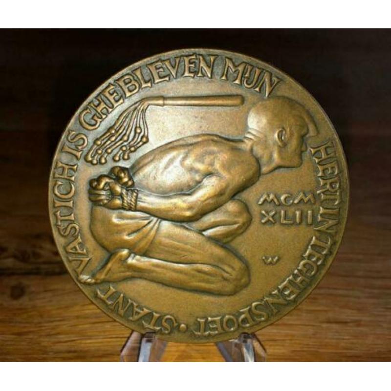 3 bronzen verzets penningen