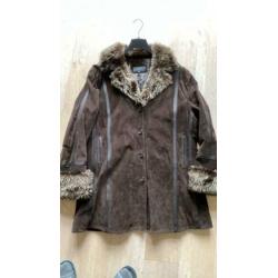 Echt vintage suede mantel mt 48