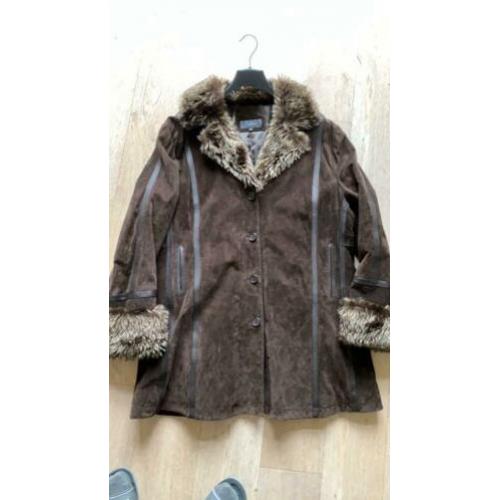 Echt vintage suede mantel mt 48
