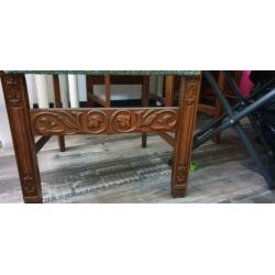 Antieke stoelen met houtsnijwerk 4x