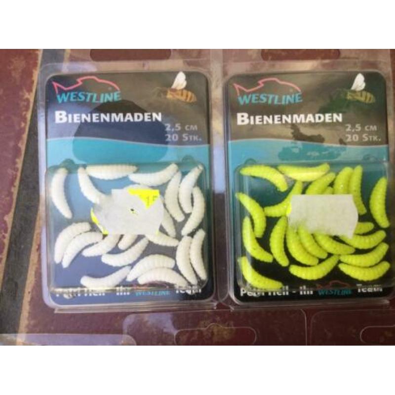 5 verpakkingen bijen maden, Nieuw.
