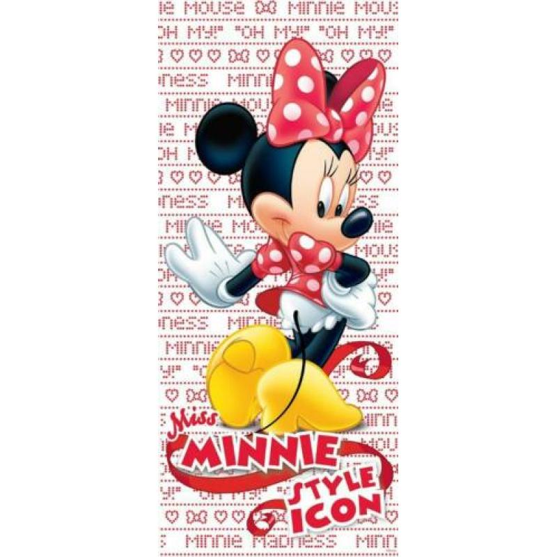 Minnie Mouse deurposter Rood VLIESbehang *Muurdeco4kids