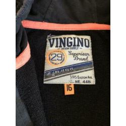 Vest van Vingino, donkergrijs, bijna zwart. Maar 16 = 176