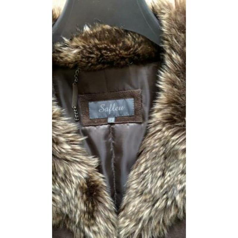 Echt vintage suede mantel mt 48