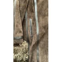 Echt vintage suede mantel mt 48