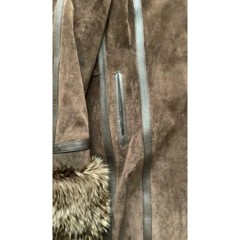 Echt vintage suede mantel mt 48