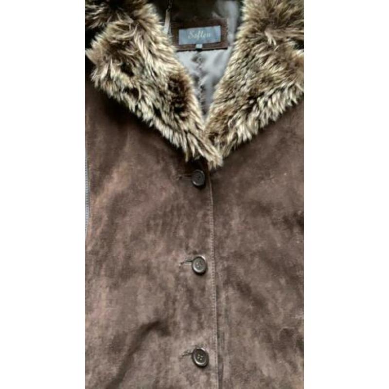 Echt vintage suede mantel mt 48