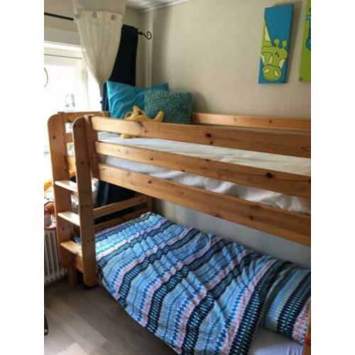 Robuust massief grenen houten stapelbed