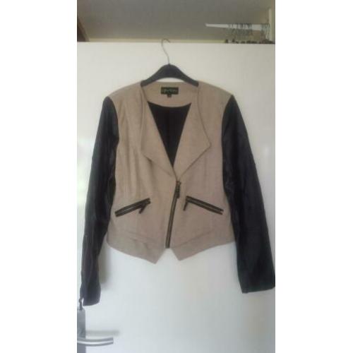 ZGAN stoer jasje van Geisha jersey met leer XL is 42