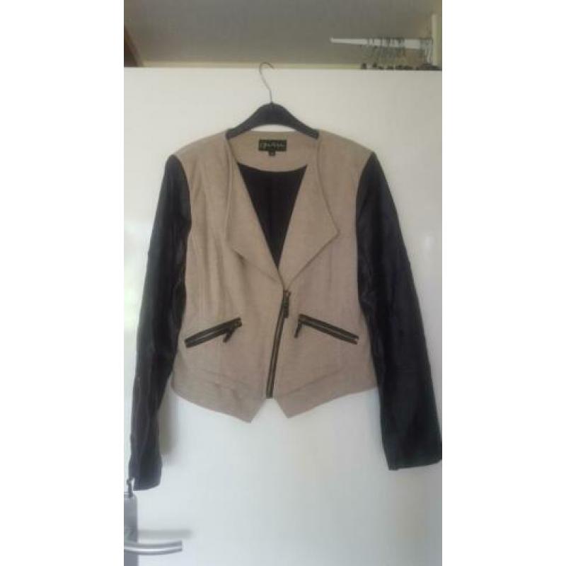 ZGAN stoer jasje van Geisha jersey met leer XL is 42