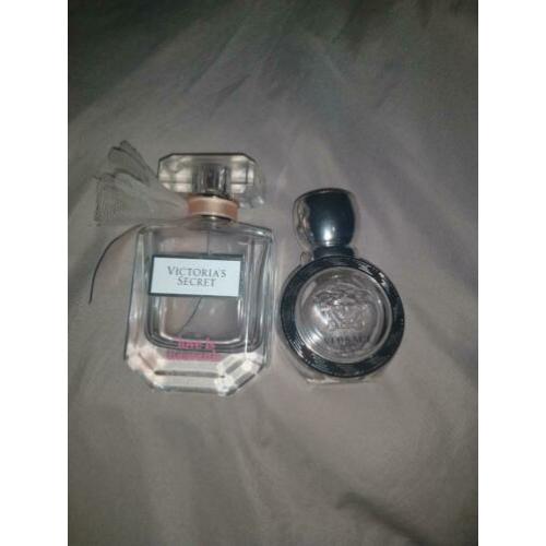 Gratis parfum flesjes leeg versace en victoria secret