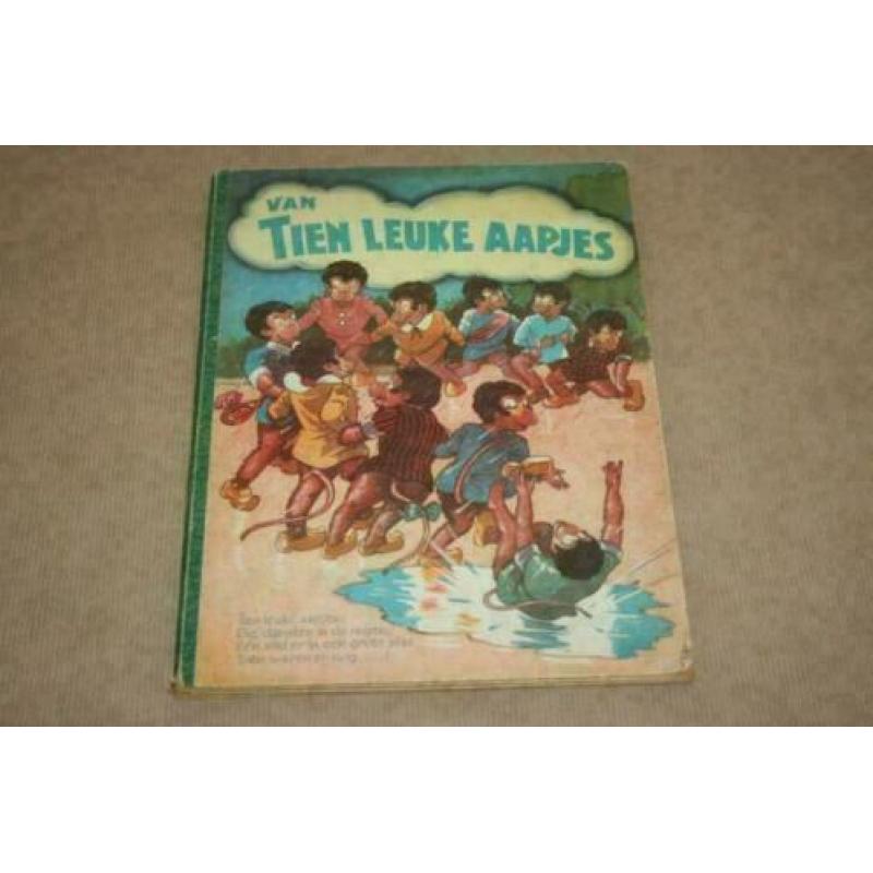 Prentenboek - Van tien leuke aapjes - Circa 1950 !!