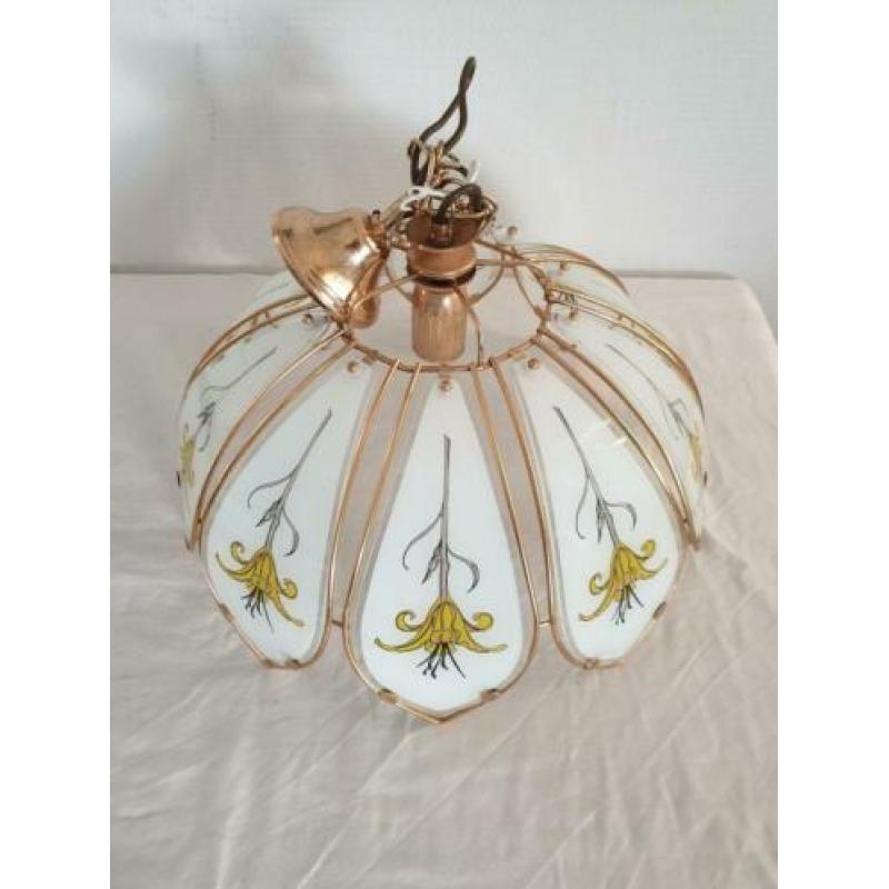 Hanglamp plafonlamp wit goud antiek