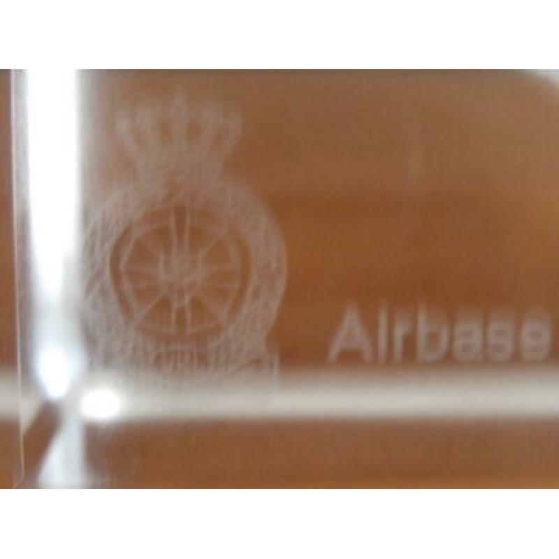 NATO First Fighter Wing vliegtuig 3D glaskunst Volkel