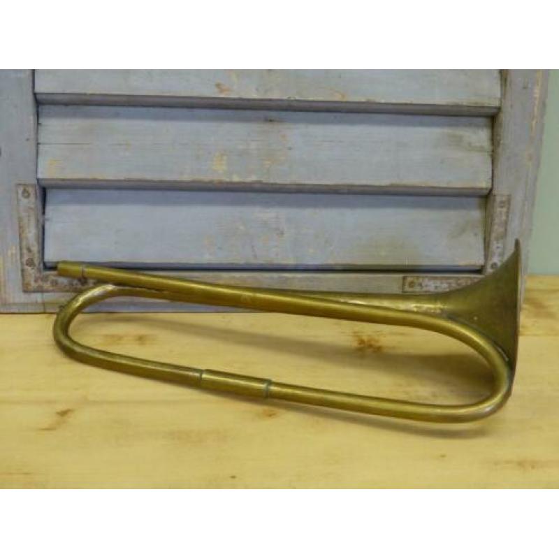 Antiek Franse messing decoratie trompet *Couleur Brocante*