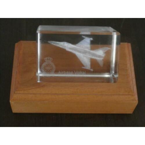 NATO First Fighter Wing vliegtuig 3D glaskunst Volkel