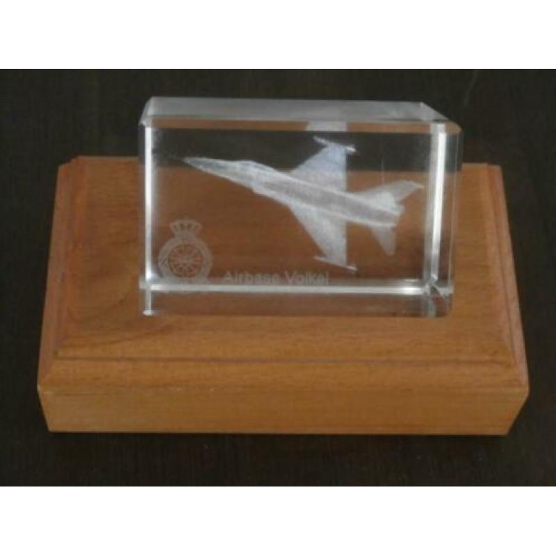 NATO First Fighter Wing vliegtuig 3D glaskunst Volkel
