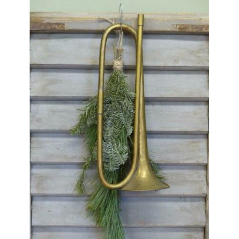 Antiek Franse messing decoratie trompet *Couleur Brocante*