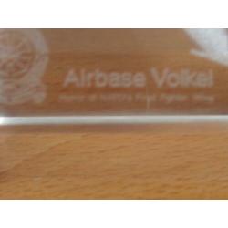 NATO First Fighter Wing vliegtuig 3D glaskunst Volkel