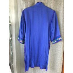 Zijde kimono jas geborduurd 'Le canari'