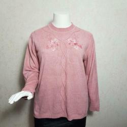 Vintage roze trui met borduursel maat XXL