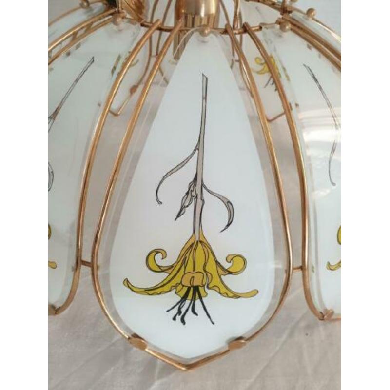 Hanglamp plafonlamp wit goud antiek