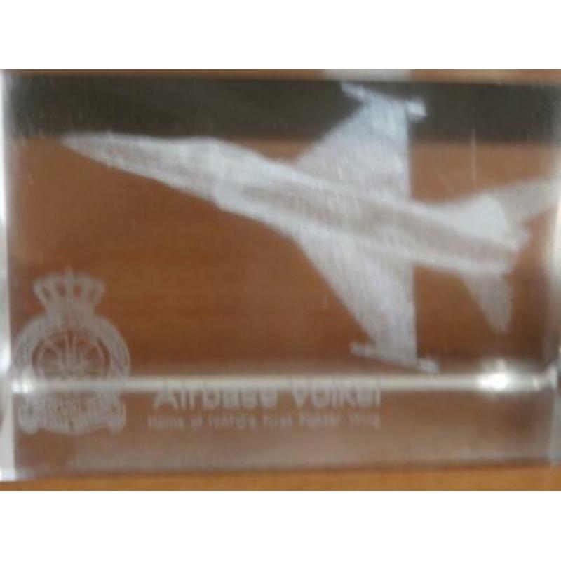 NATO First Fighter Wing vliegtuig 3D glaskunst Volkel