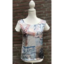 Studio Mo shirt blouse zeester satijn stofje 34/XS nieuw!!