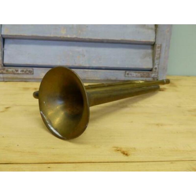 Antiek Franse messing decoratie trompet *Couleur Brocante*