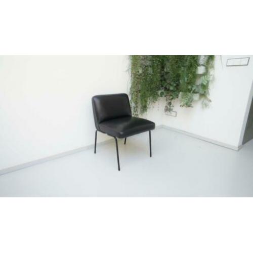Zwarte skai leren meurop fauteuil stoel
